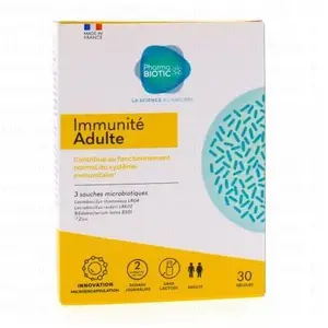 Comparateur de prix : PHARMASCIENCE Pharmabiotic Immunité adulte 30 gélules