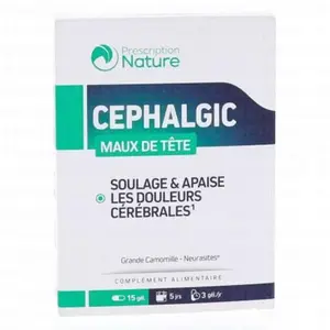 Prescription Nature Cephalgic 15 Gélules - Contre les Douleurs Cérébrales pas cher