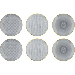 Comparateur de prix : Björn Lot de 6 assiettes plates en porcelaine gris D26