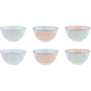 BJORN Bol PATTERN Ø12cm - 6 pièces - Pastel TUVendu parrakuten
