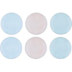 BJORN Assiette PATTERN Ø26cm - 6 pièces - Pastel TU pas cher