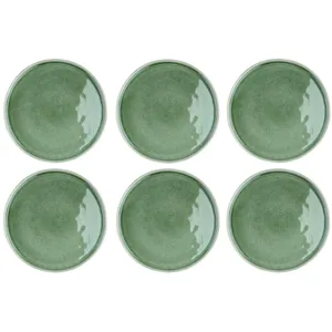Lot De 6 Assiettes Plates En Grès Vert D27Vendu paramazon