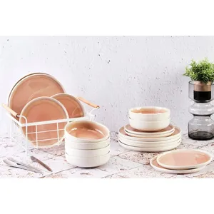 Comparateur de prix : Björn Set Vaisselle 18 Pièces En Grès Rose