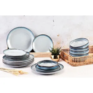 Comparateur de prix : Björn Set Vaisselle 18 Pièces En Grès Bleu