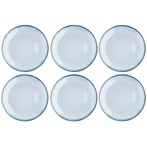 Comparateur de prix : Bjorn Lot De 6 Assiettes Plates En Grès Bleu D27