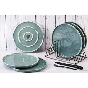Comparateur de prix : Bjorn Lot De 6 Assiettes Plates En Grès Bleu D27