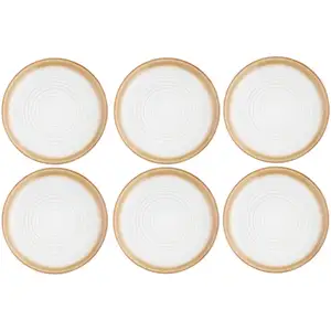 Comparateur de prix : Björn Bjorn - 6 Assiettes Cosmos beige/blanc nacré - D.27.5 cm T.U