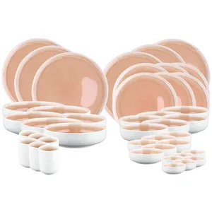 Comparateur de prix : Bjorn Set Vaisselle 42 Pièces En Grès Rose