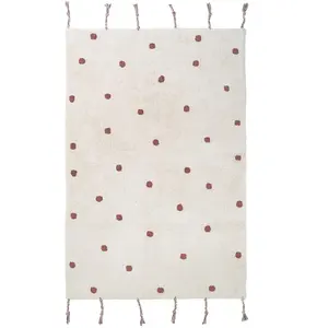 Comparateur de prix : NATTIOT ~ Tapis Enfant Nümi tissé Main Coton Naturel/Ambre 100x150