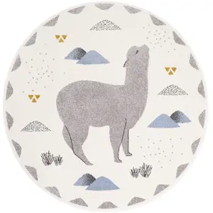 Tapis Enfant Andino Tissé Main Polypropylène Multi Rond Ø135 - Nattiot Gris