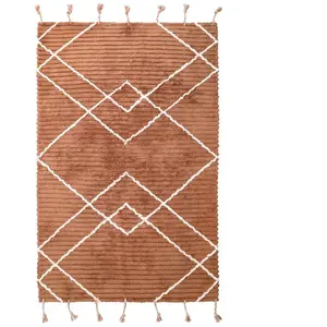 NATTIOT ~ Tapis Enfant Lässa tissé Main Coton Toffee 100x150 pas cher