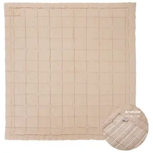 Comparateur de prix : Nattiot - Couverture bébé coton lavé réversible ANNA TERRACOTTA