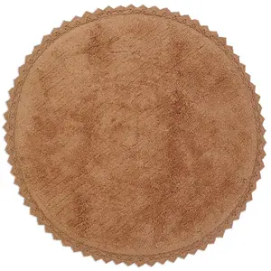 Comparateur de prix : Nattiot Tapis Rond Coton Lavable Finition Crochet Perla Toffee