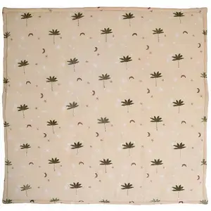 Comparateur de prix : Nattiot Tapis De Repos Bébé Coton Imprimé Petits Palmiers Jaipury Crème Brûlée