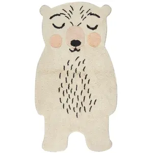 Comparateur de prix : Nattiot Tapis Chambre Bébé Coton Lavable Petit Ours Odino Multicolore
