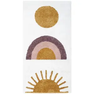 Tapis Enfant Sunshine Tissé Machine En Polypropylène Multi 80x150 - Nattiot Jaune