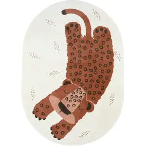 Nattiot Tapis ovale léopard Kleo Sienna (120 x 170 cm) pas cher