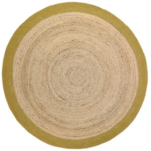Nattiot Tapis rond Yhuki en jute et laine Mangue (140 cm)Vendu parcarrefour