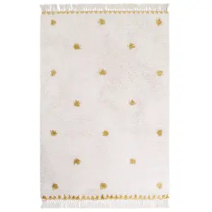 Tapis Enfant Wooly Tissage Mecanique Polypropylène Beige / Lemon 120x170 - Nattiot Rouge