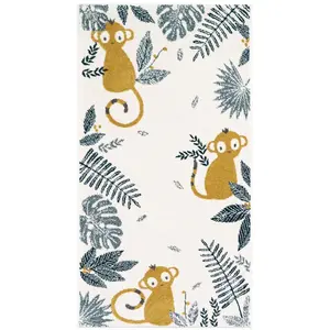 Nattiot 3S. x Home Tapis enfant petits singes MONKEY PARADISE Miel S