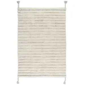 3S. x Home TAPIS EN COTON BLEU