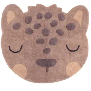 Comparateur de prix : Nattiot Tapis Chambre Enfant Coton Lavable Petit Léopard Little Sören Marron