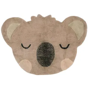 Comparateur de prix : Nattiot Tapis Chambre Enfant Coton Lavable Koala Little Olsen Brun