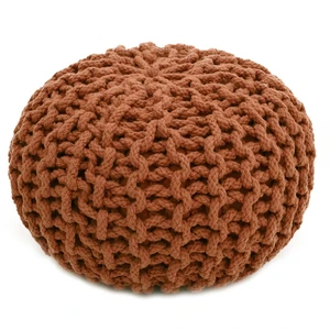3S. x Home Pouf enfant en coton marron pas cher