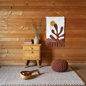 3S. x Home Tapis laine contemporain Caramel S