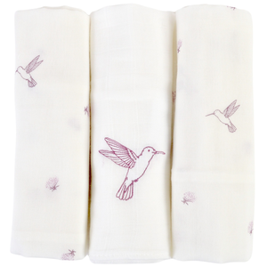 Lot de 3 langes bébé coton bio* Colibri