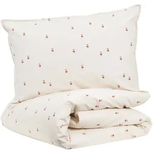 Comparateur de prix : LITTLE CREVETTE Parure de lit bébé taie et housse de couette 100x140 cm Pom Pouce