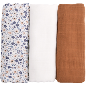 LITTLE CREVETTE Lot de 3 langes bébé coton bio* Billie