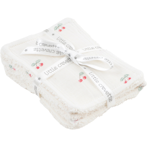 LITTLE CREVETTE Lot de 6 lingettes lavables Cerise pas cher