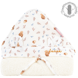 Little Crevette Cape de bain coton bio noisette pas cher