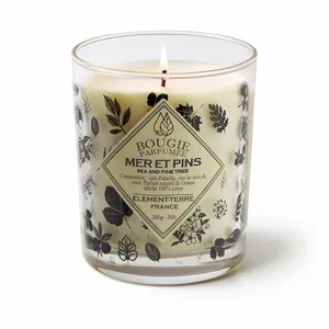 ELEMENT-TERRE Bougie Parfumée 200 Grammes, 50 Heures Parfum Mer et Pins