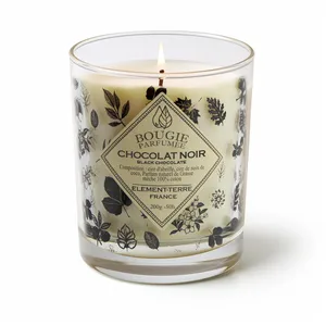 ELEMENT-TERRE Bougie Parfumée 200 Grammes, 50 Heures Parfum Chocolat Noir