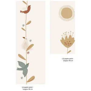 Lé unique papier peint Motif Lili Rose pas cher