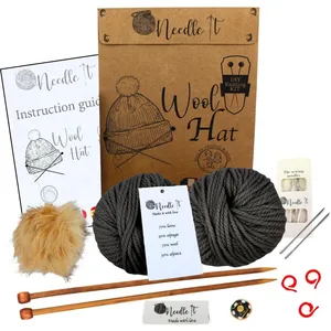 Needle It - NEEDLE IT® Kit Tricot bonnet complet gris
