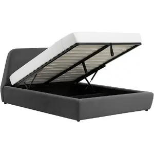 Concept-Usine Norka - Lit Coffre - 140x190 Cm - Velours Gris
