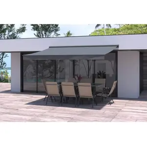 CONCEPT USINE Lozio - Store banne motorisé 4 x 3 m gris polyester pas cher