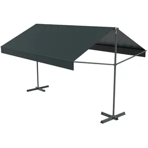 Comparateur de prix : CONCEPT USINE Iseo - Store banne double pente manuel 4 x 1,5/1,5 m gris polyester