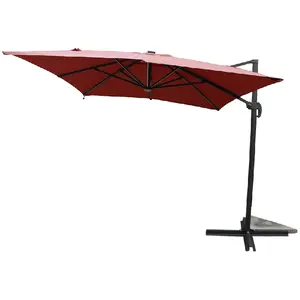 Concept-usine - Parasol rectangulaire terracotta avec led 4x3 calvia pas cher