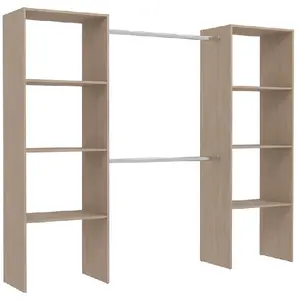 CONCEPT USINE Dressing bois avec 6 étagères, 2 penderies : 220 x 40 x 180 cm elyseeVendu parconcept-usine