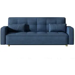 Comparateur de prix : Concept-Usine Canapé scandinave convertible 3 places en velours côtelé bleu