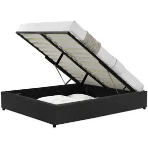 Comparateur de prix : CONCEPT USINE Structure de lit coffre en velours noir 160x200 cm KENNINGTON