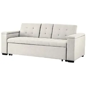 Comparateur de prix : Canapé convertible 3 places en tissu beige NOHO, Concept Usine TU