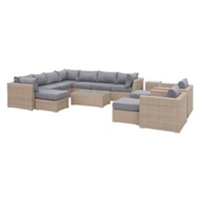 SWEEEK Salon de jardin Premium en résine tressée arrondie XXL VERONA...Vendu parcdiscount