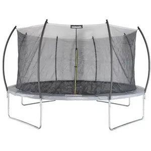 SWEEEK Trampoline rond Ø 490cm gris avec filet de protection intérieur... pas cher
