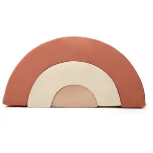 Jeux en mousse Milo arc-en-ciel bois de rose, milk, nude (3 blocs) pas cher