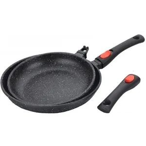 Poêles - SHEPLER - Lot de 2 - 30 et 28 cm - Anti-adhérent sans PFOA - Aluminium pas cher